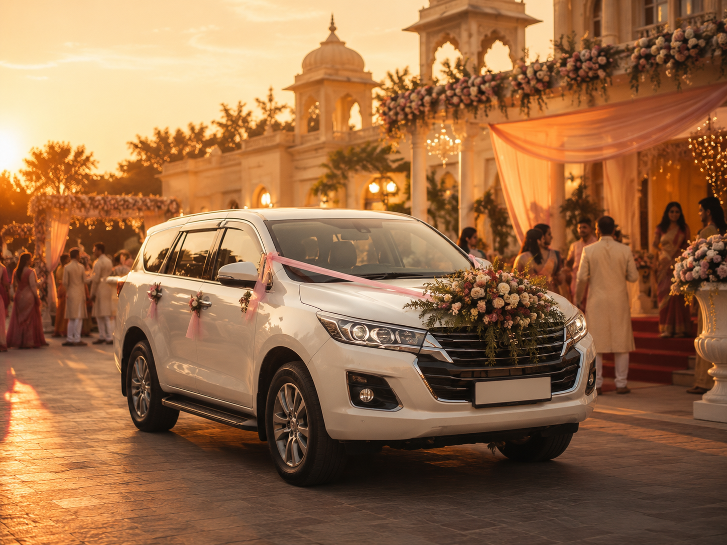 Decorated vehicle for wedding transport